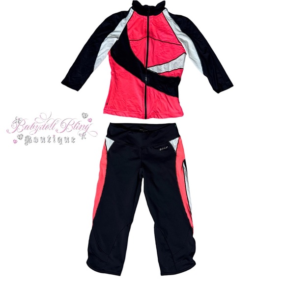 Bebe set 2 piece BBSP Bebe sport set work out yoga athletic 2000s gym coral neon - Picture 1 of 15